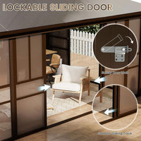 Edge Heavy-Duty Aluminum Frame Outdoor Backyard Solarium With Polycarbornate Roof And Adjustable Panels (SAK68513)