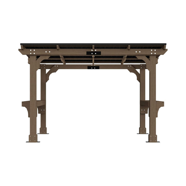 Heavy-Duty Premium Wooden Grill Gazebo With Sloped Metal Roof (SAK61583)