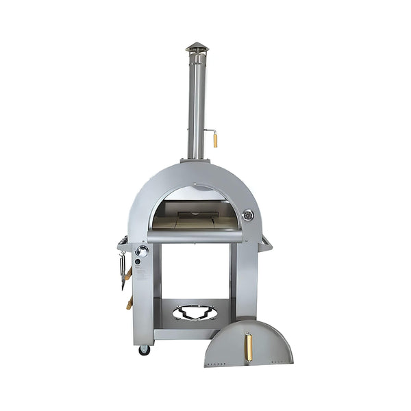 KoKoMo Grills Premium 32-Inch Stainless Steel Dual Fuel Gas Or Wood Fired Pizza Oven