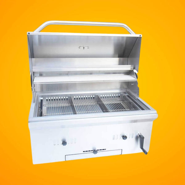 KoKoMo Grills 32-Inch Premium Built-In Charcoal Grill With 304 Stainless Steel And Adjustable Heat Tray