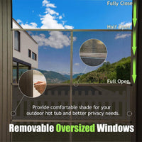 [12X14FT] Haven Large Outdoor All-Season Wall-Mounted Sunroom With Galvanized Steel Roof & Moveable PVC Screen (SAK46475)