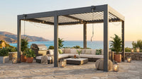 Aluminum Louvered Pergola, Outdoor Pergola with Adjustable Louvered Roof — Lifestyle