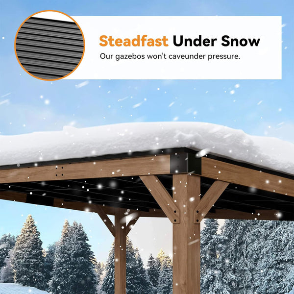 Luxury Modern Cedar Gazebo With Sloped Hardtop Roof (SAK35720)