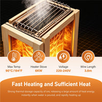 Solenne Outdoor 4-Person Traditional Cedar Steam Sauna With Sauna Heater