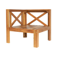 5-Piece Outdoor Patio Wood Sectional Sofa Set With Cushions