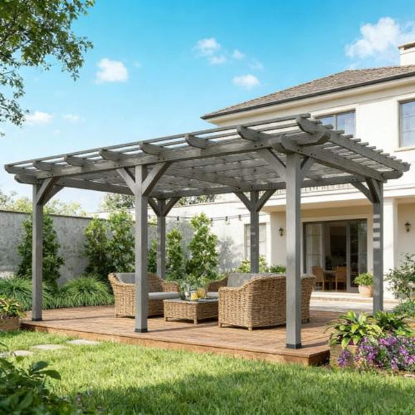 [09X12FT] Premium Outdoor Wooden Grape Trellis Pergola