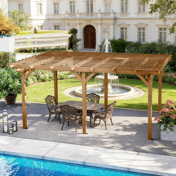 [09X12FT] Premium Outdoor Wooden Grape Trellis Pergola