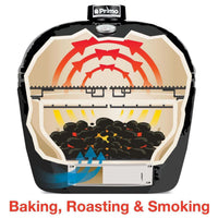 Primo Oval Large 300 All-In-One Ceramic Kamado Grill W/ Cradle, Side Shelves & Stainless Steel Grates [PGCLGC] (SAK21293)