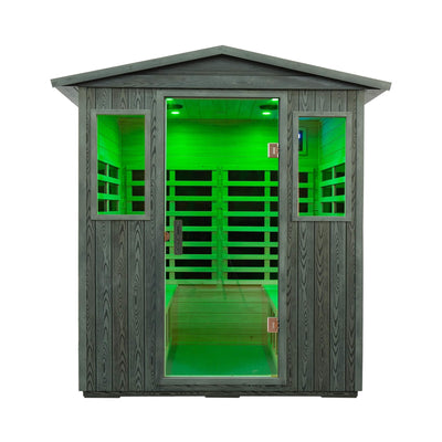 Eterna 4-Person Full-Spectrum Low EMF Carbonized Composite Infrared Sauna Room With Bluetooth Speakers